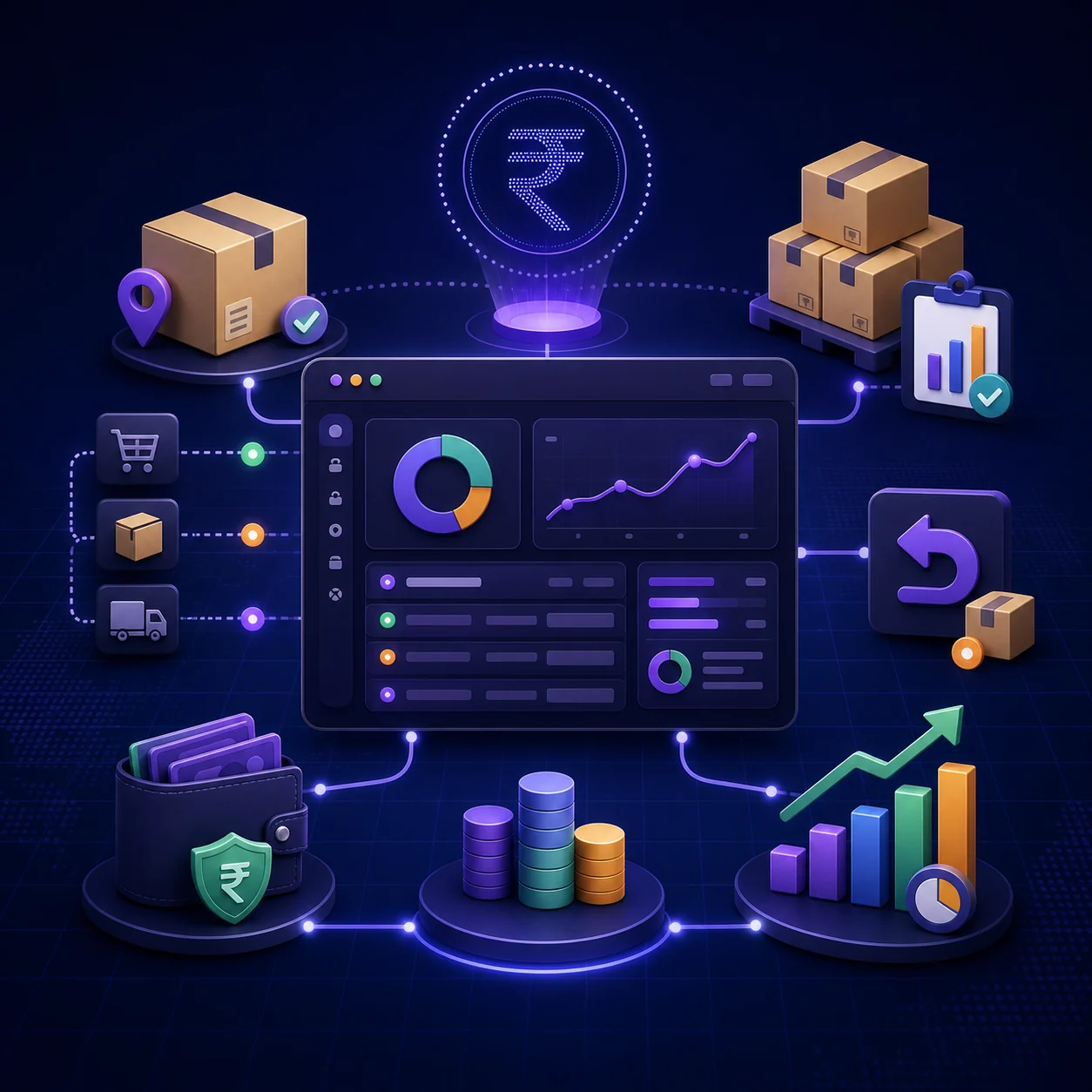 Order management, inventory, returns, payment reconciliation, and profit dashboard reviewed for marketplace sellers